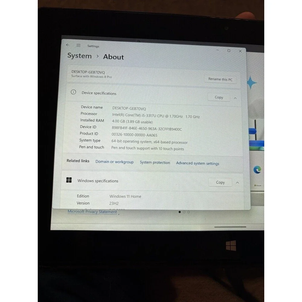 Microsoft Surface Laptop 1st Gen Touch screen i5-7th 4GB RAM 64GB SSD Win 11 Pro